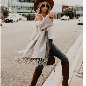 VICI Fringe Colorblock Cardigan